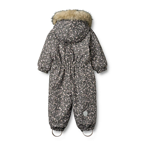 Комбинезон зимний Wheat "Nickie Black Sea Open Flowers", цветочная фантазия